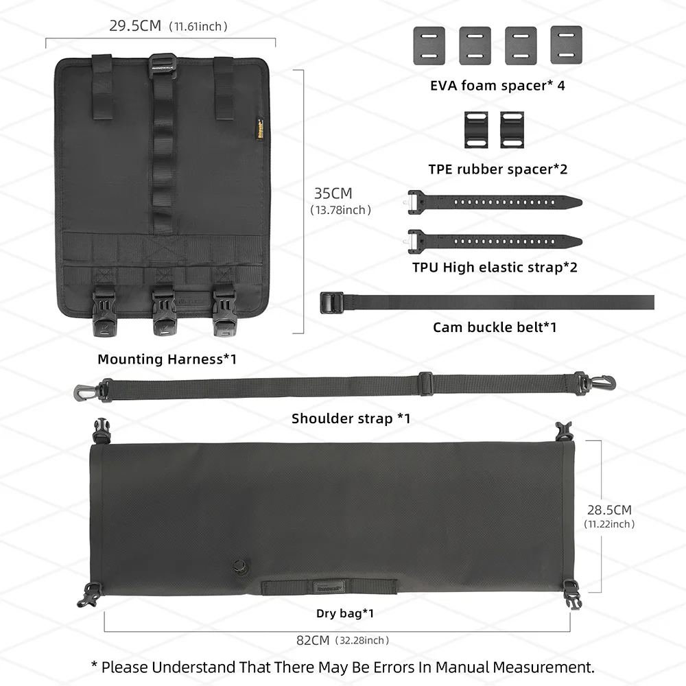 Rhinowalk Bicycle Handlebar Bag 8L-13L Waterproof Bike Front Tube Cycling Removable Dry Bag Mounts Set Fit Mtb Road Gravel Bike