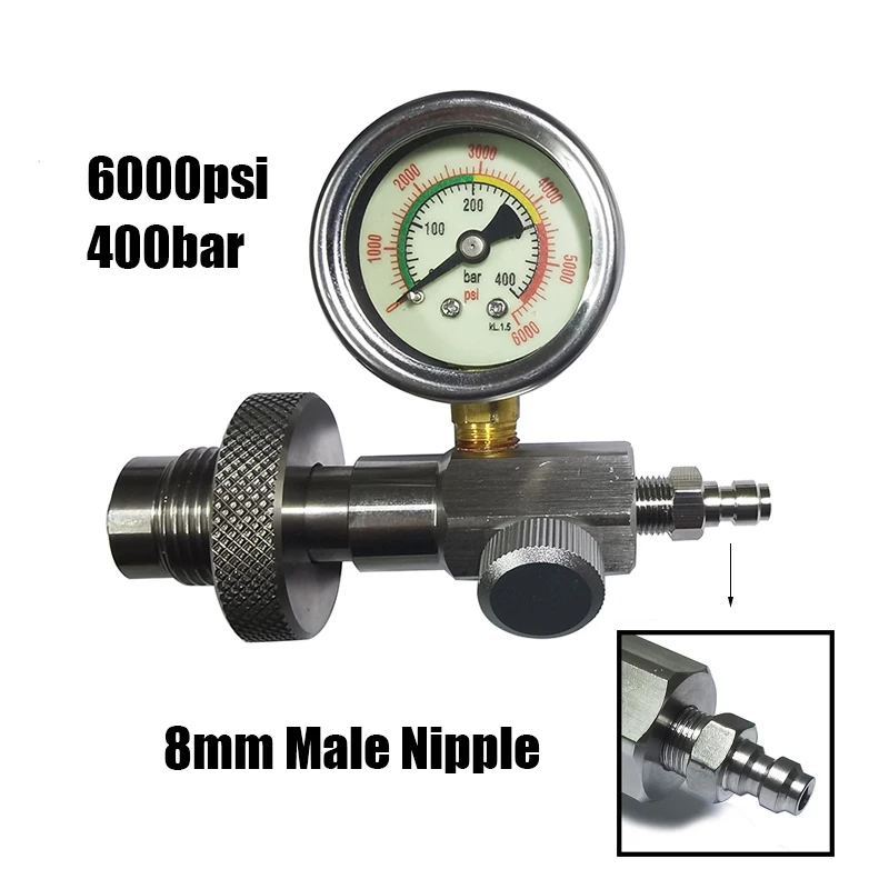 HPA Scuba HP Air Fill Station Refill Filling Connector Adapter DIN Big Gas Tank To Small Cylinder Bottle G5/8 Stainless Steel