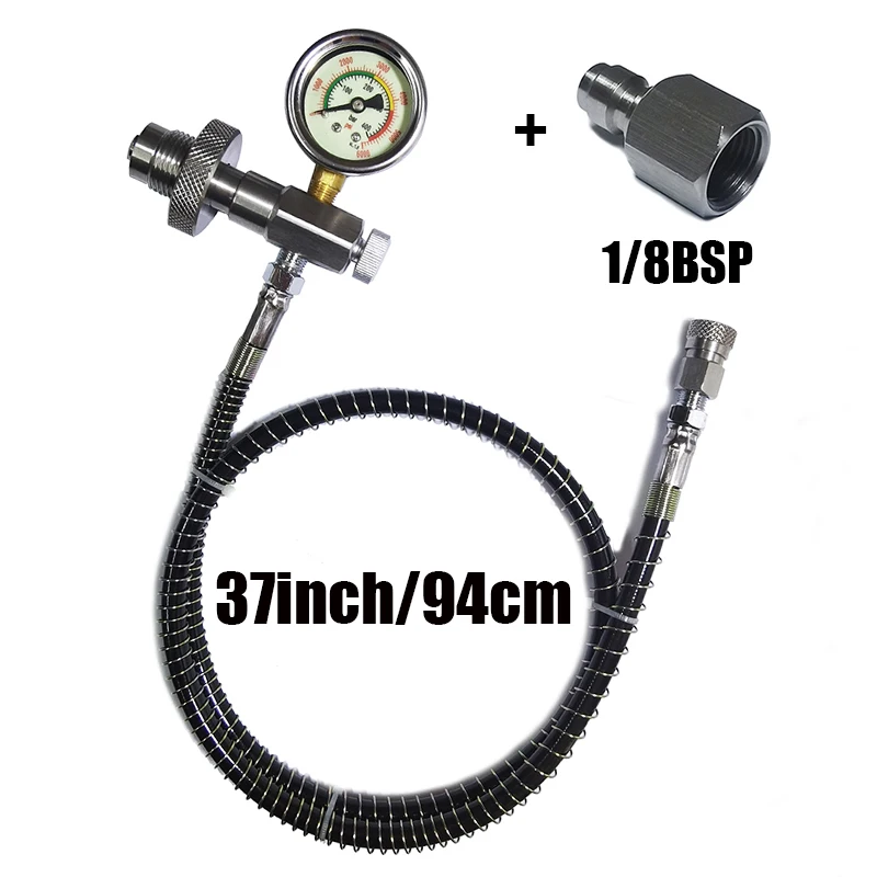 HPA Scuba HP Air Fill Station Refill Filling Connector Adapter DIN Big Gas Tank To Small Cylinder Bottle G5/8 Stainless Steel