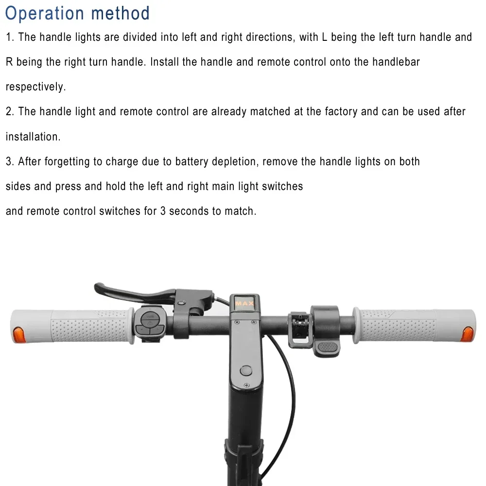 Electric Scooter Modifited Handlebar Grip Turn Signal Light With Remote Control For Ninebot Max G30 Handle LED Lamp Accessories