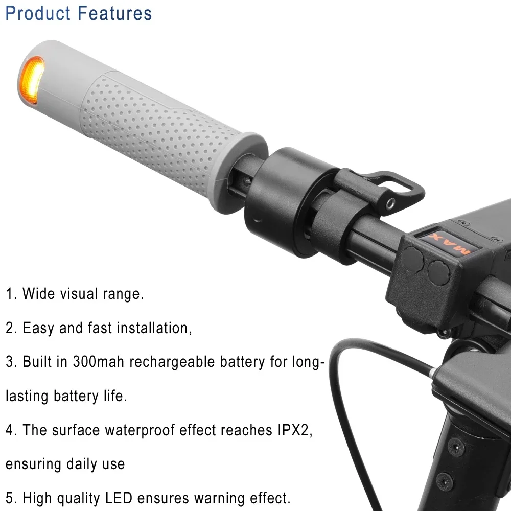Electric Scooter Modifited Handlebar Grip Turn Signal Light With Remote Control For Ninebot Max G30 Handle LED Lamp Accessories