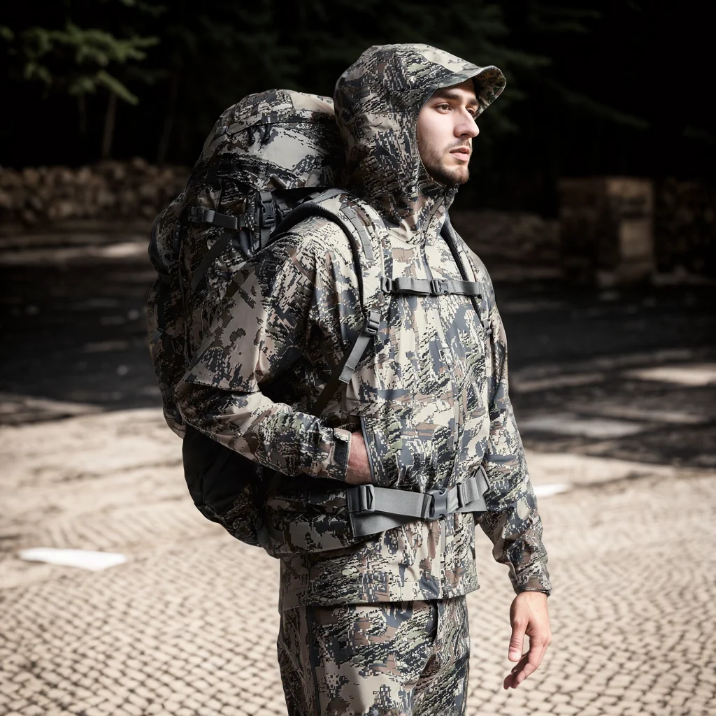 Men's Hunting Raincoat Dew Point Jacket Camouflage Fishing Hunting Clothing