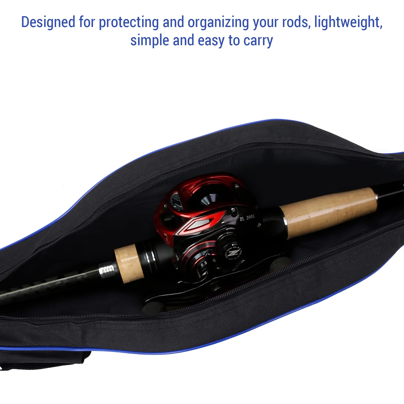 LIXADA Waterproof Fishing Rod Bag 1.3 m Fishing Pole Protective Pouch Hard Shell Fishing Tackle Storage Bag of Fishing Accessory