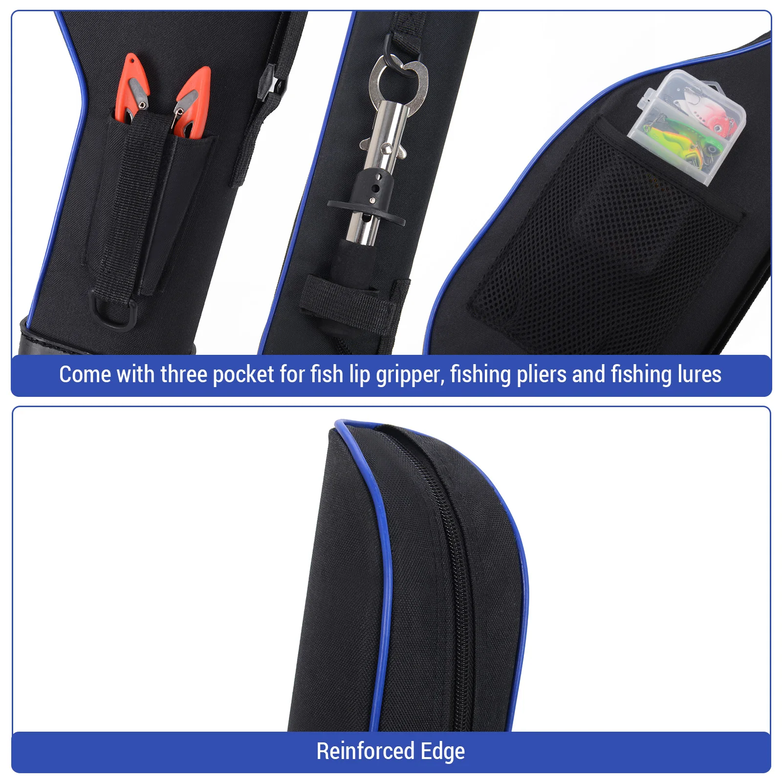LIXADA Waterproof Fishing Rod Bag 1.3 m Fishing Pole Protective Pouch Hard Shell Fishing Tackle Storage Bag of Fishing Accessory