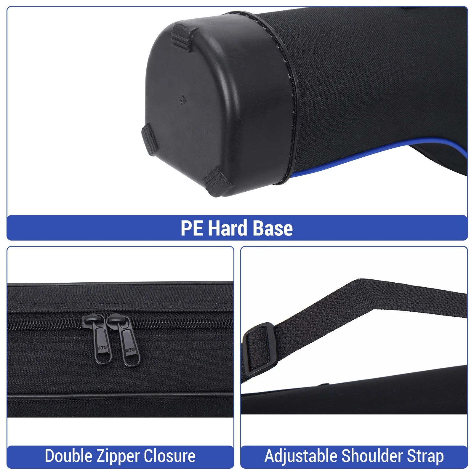 LIXADA Waterproof Fishing Rod Bag 1.3 m Fishing Pole Protective Pouch Hard Shell Fishing Tackle Storage Bag of Fishing Accessory