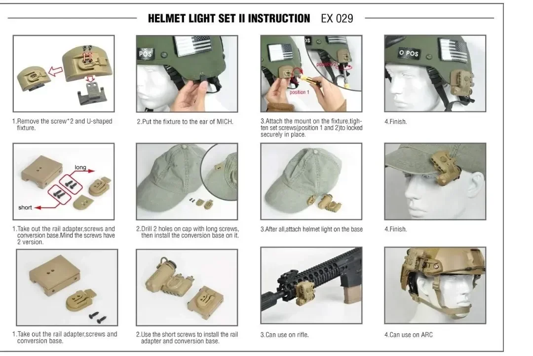 Helmet GEN 2 White Red Light Helmets Tactical Airsoft Scout Signal Outdoor Hunting GEN II Flashlight Accessories
