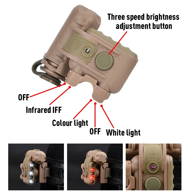Helmet GEN 2 White Red Light Helmets Tactical Airsoft Scout Signal Outdoor Hunting GEN II Flashlight Accessories