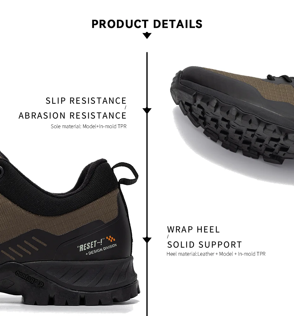 Baasploa Men Hiking Shoes New Outdoor Camping Resistant Waterproof Sneakers Male Casual Non-slip Wear-Resistant Walking Shoes