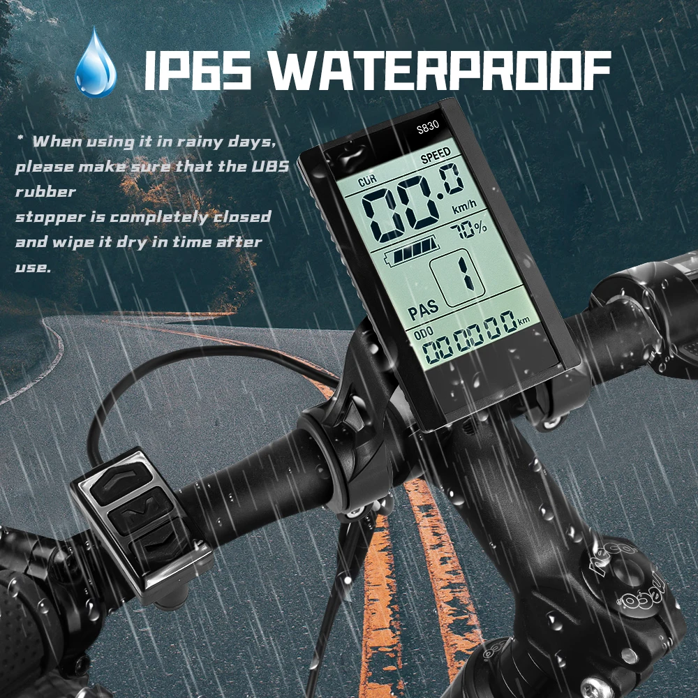 LCD S830 Display E-bike Accessories Parts Brushless Controller for E-Car E-Scooter Electric Bicycle Support USB Charging