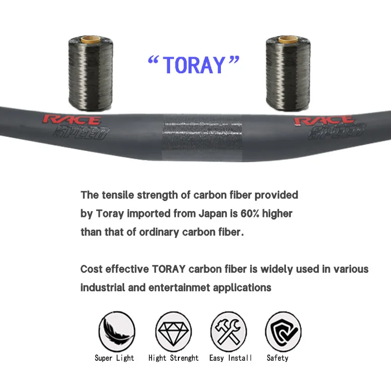 SPEED carbon handlebar 31.8mm * 600-800MM Carbon Mountain Bike Bicycle Handle Bar UD Matte MTB Handlebar 4 upsweep 9 backsweep