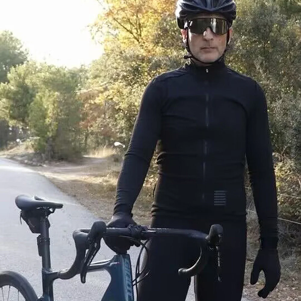 YKYWBIKE Men's Cycling Jersey Winter&Autumn Long Sleeve Thermal Fleece lining Bicycle Warm Jacket Road Bike MTB Clothing