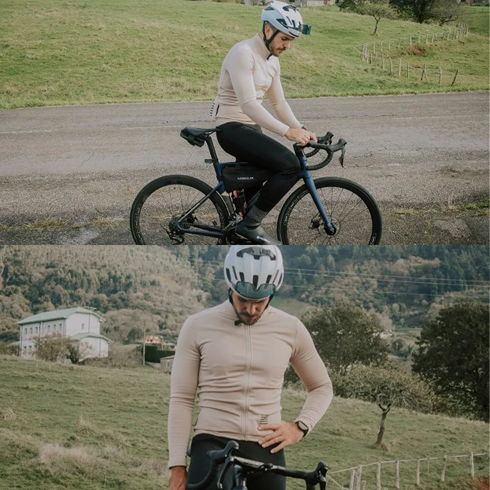 YKYWBIKE Men's Cycling Jersey Winter&Autumn Long Sleeve Thermal Fleece lining Bicycle Warm Jacket Road Bike MTB Clothing