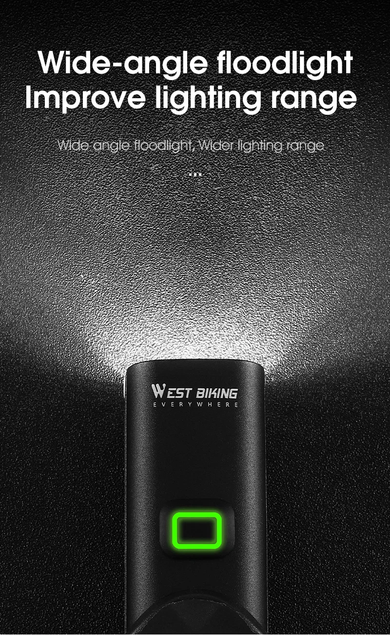 WEST BIKING Quick Release Hoisting Bicycle Light 1000LM High Bright Bike Headlight Type-C Charging Portable Cycling Flashlight