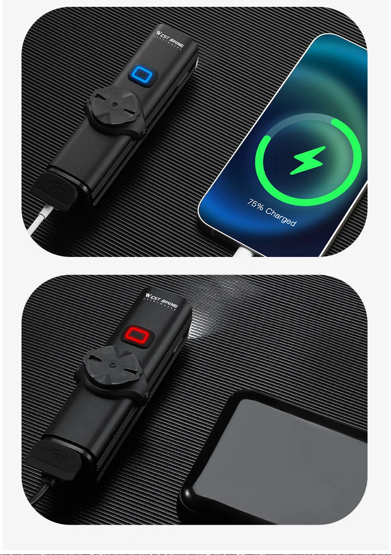 WEST BIKING Quick Release Hoisting Bicycle Light 1000LM High Bright Bike Headlight Type-C Charging Portable Cycling Flashlight