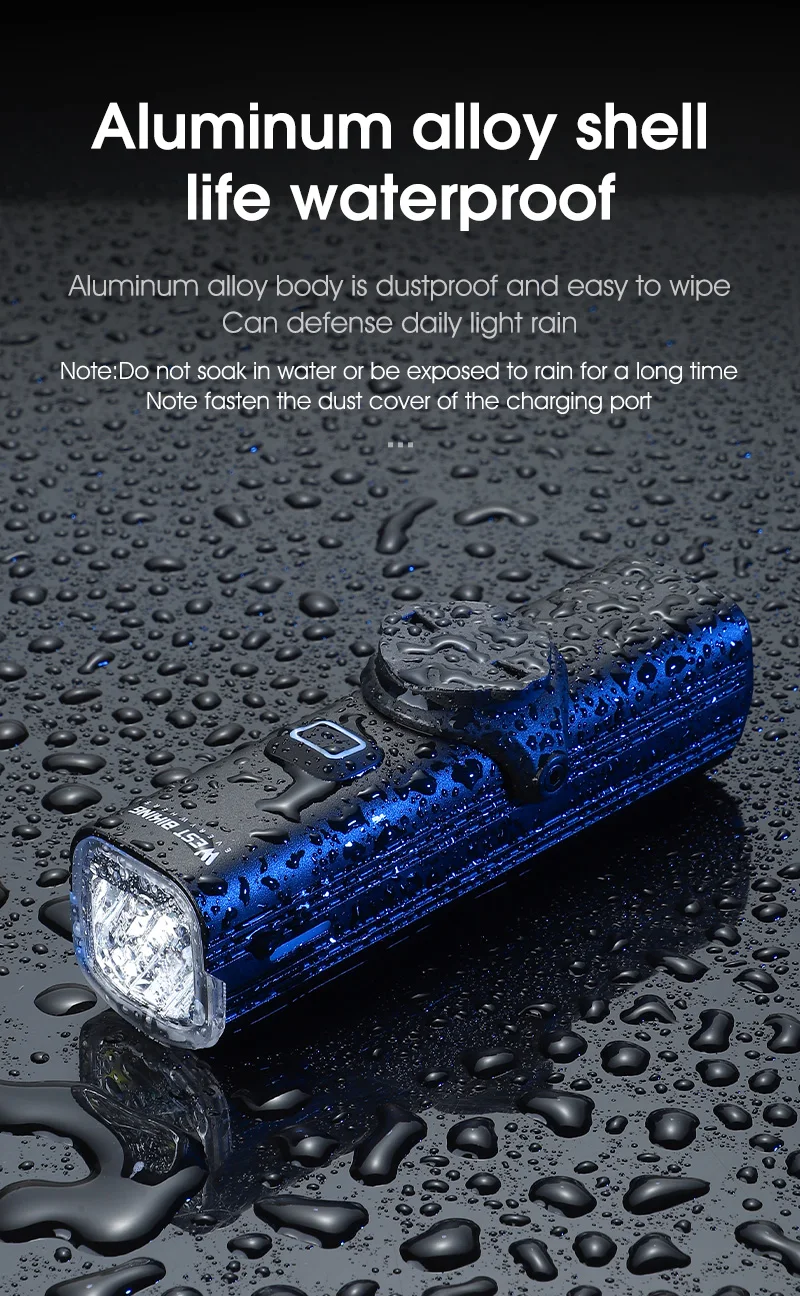 WEST BIKING Quick Release Hoisting Bicycle Light 1000LM High Bright Bike Headlight Type-C Charging Portable Cycling Flashlight