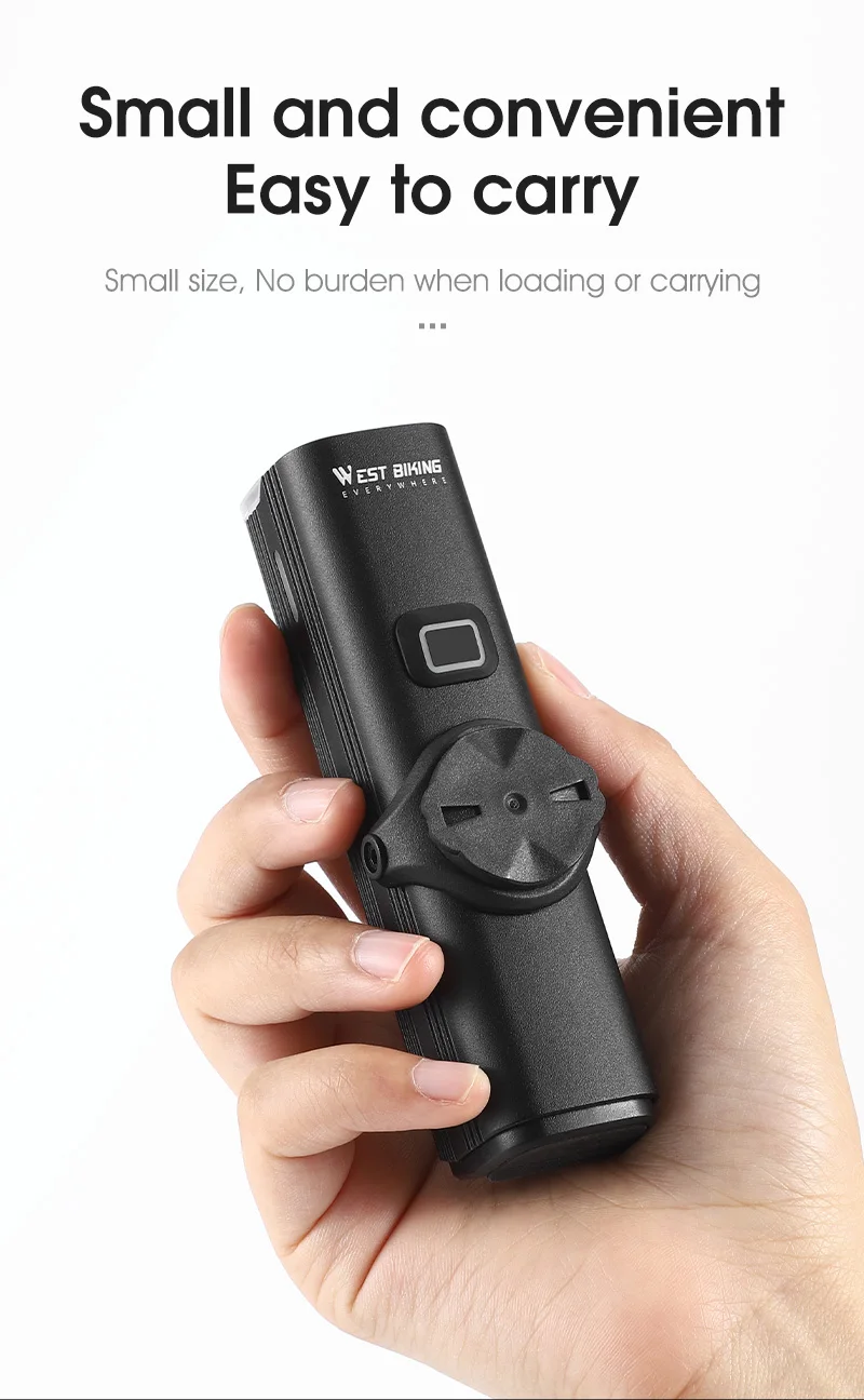 WEST BIKING Quick Release Hoisting Bicycle Light 1000LM High Bright Bike Headlight Type-C Charging Portable Cycling Flashlight