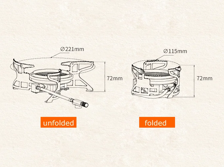 Bulin Outdoor Gas Stove Folding Cooking Furnace Camp Cookware Split Gas Furnace Stove for Camping Hiking Picnic with Pot