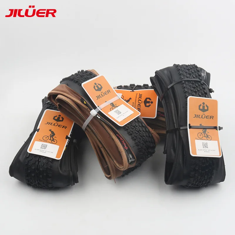 JILUER MTB Bicycle Tire 26x1.95 27.5x2.1 27.5x2.2 29x2.2-INCH MTB Bike Off-road Downhill Tire 60 TPI Yellow Bike Tire