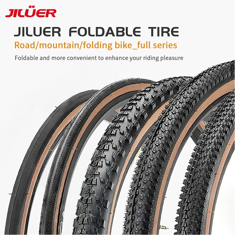 JILUER MTB Bicycle Tire 26x1.95 27.5x2.1 27.5x2.2 29x2.2-INCH MTB Bike Off-road Downhill Tire 60 TPI Yellow Bike Tire