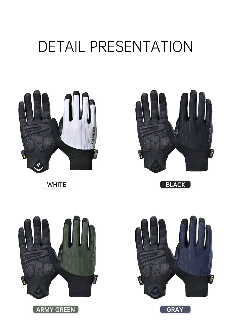 LAMEDA Professional MTB Cycling Gloves Spring Bicycle Gloves Touchscreen Shock Gel Pad Full Finger Road Bike Gloves Accessories