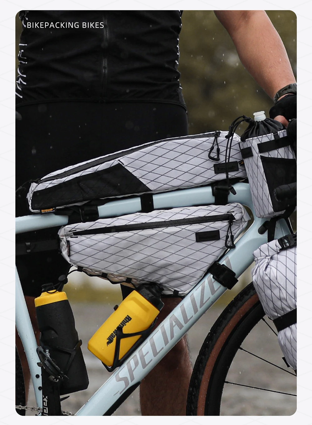 Rhinowalk Bike Top Tube Bag 1.2L/2.1L Water-Resistant Cycling Storage Luggage For MTB&Road Bike Packing Fit Larger Frame Length