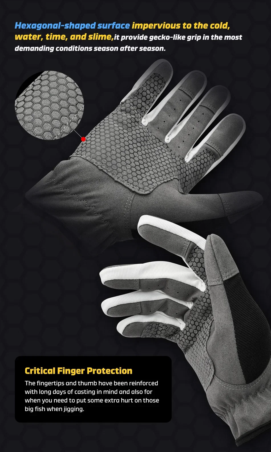 Noeby Fishing Gloves Non-slip Full Finger Cut Resistant Outdoor Anti-UV Casting Jigging Fishing Gloves Men Women Sport Tackle
