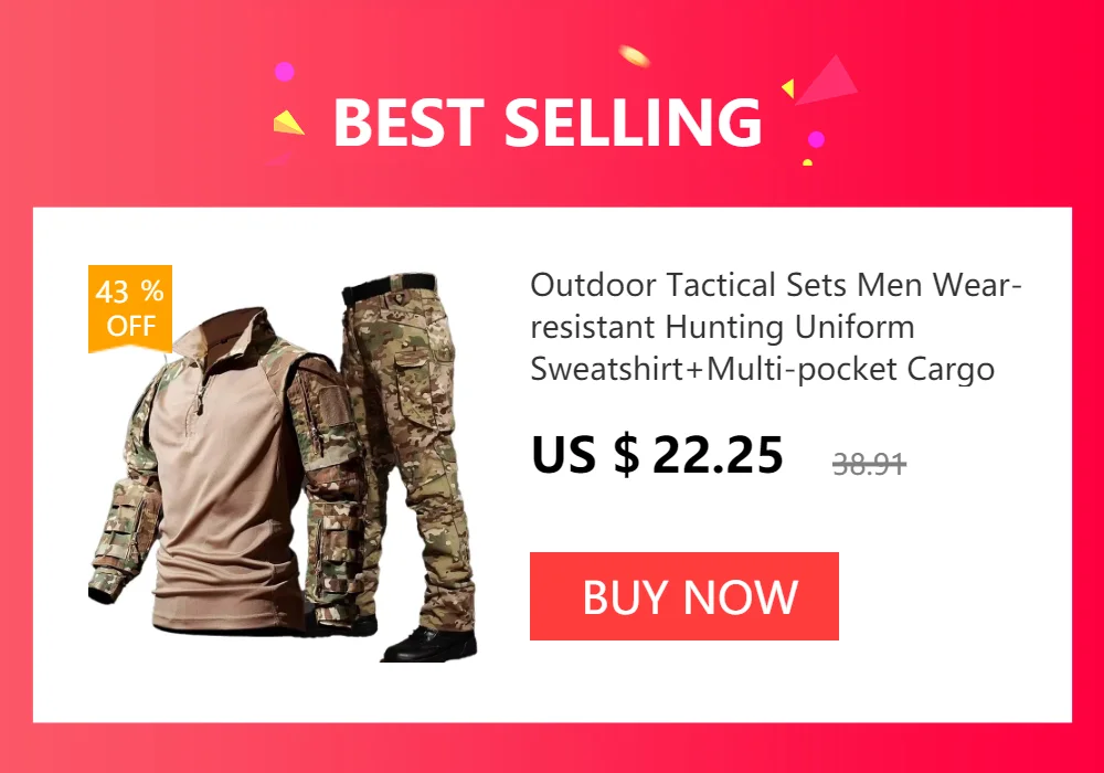 Outdoor Uniform Tactical Suits Wear Resistant T-Shirt Hood Pants Men Clothes Combat Shirts Airsoft Paintball Hunting Clothing