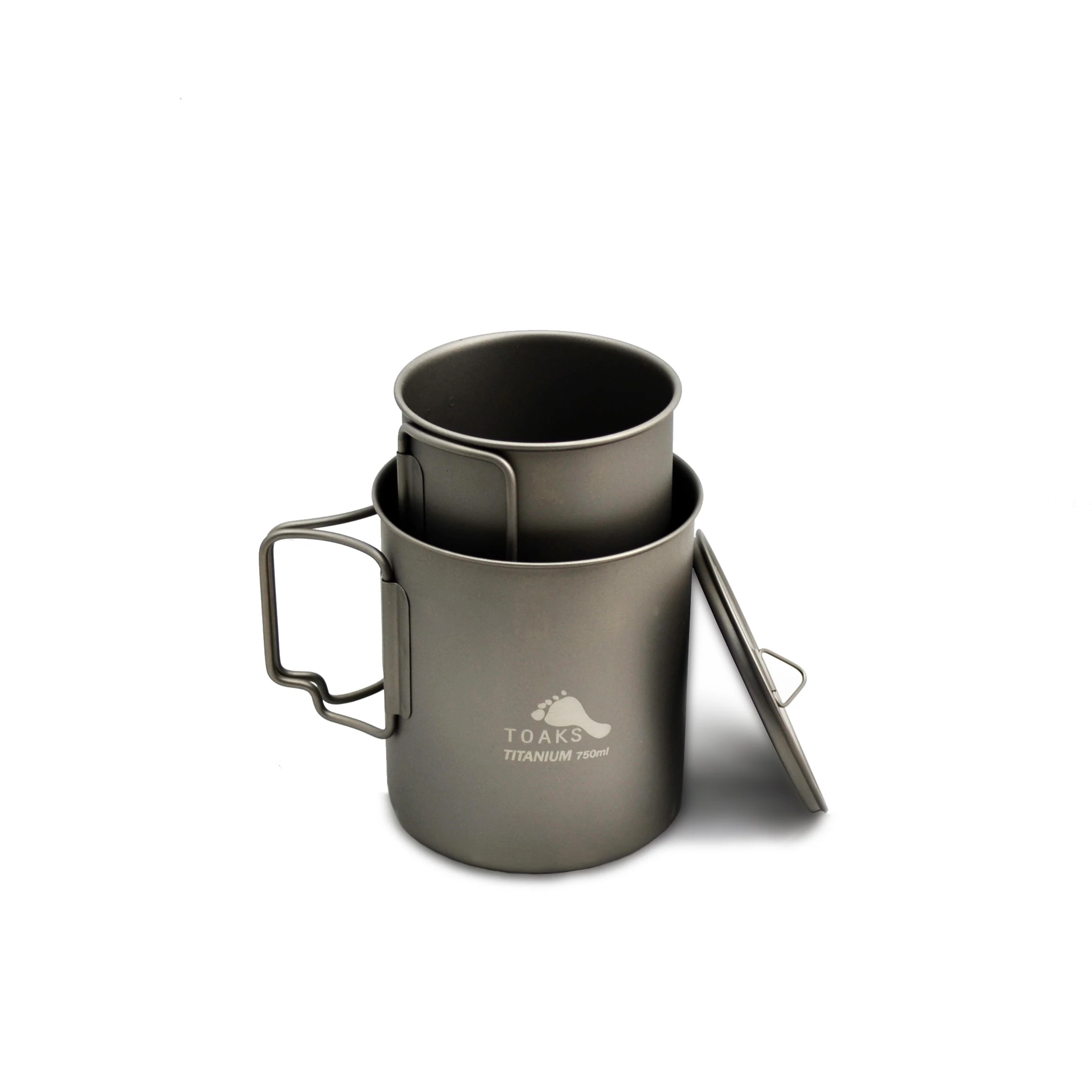 TOAKS Titanium 750ml Pot and 450ml Cup (Ultralight Version) Set Titanium Outdoor Tableware Camping Mug Pot