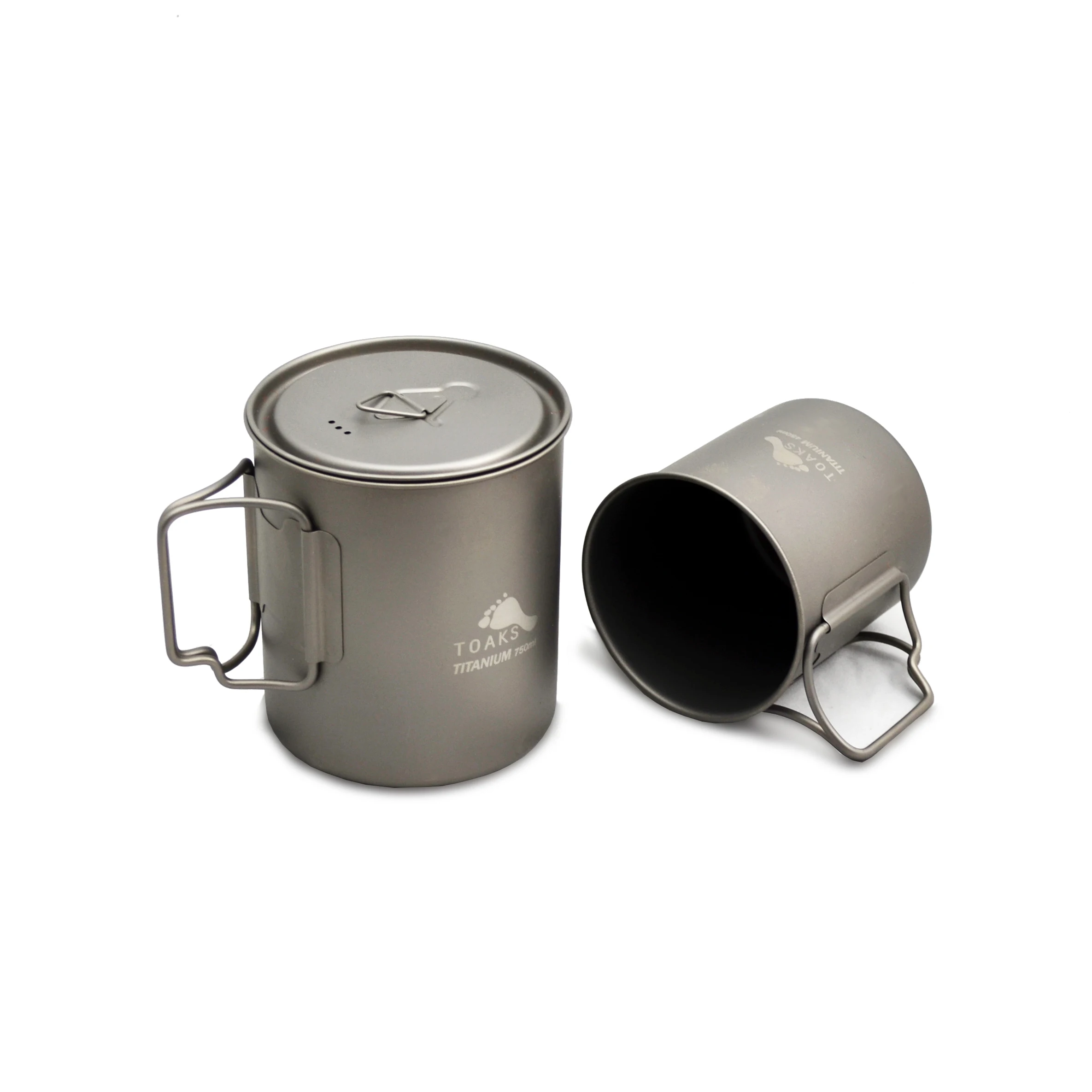 TOAKS Titanium 750ml Pot and 450ml Cup (Ultralight Version) Set Titanium Outdoor Tableware Camping Mug Pot