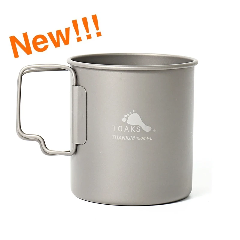 TOAKS Titanium 750ml Pot and 450ml Cup (Ultralight Version) Set Titanium Outdoor Tableware Camping Mug Pot