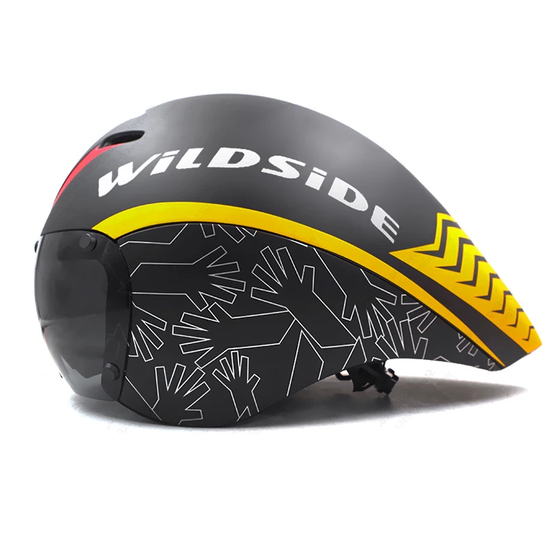 Wildside Aero TT Road Bicycle Helmet Racing Cycling Sports Triathlon TT Ultralight Bike Safety Helmet Goggles Bike accessories