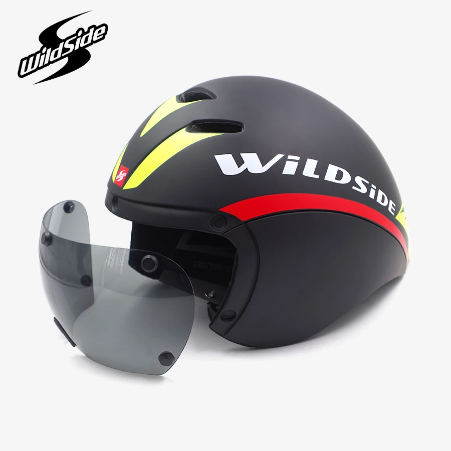 Wildside Aero TT Road Bicycle Helmet Racing Cycling Sports Triathlon TT Ultralight Bike Safety Helmet Goggles Bike accessories