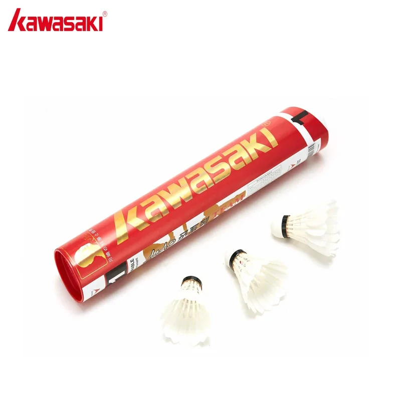 Kawasaki Team 1 Badminton shuttle Professional Tournament Level Shuttlecock Goose Feather Badminton Balls Speed 77'