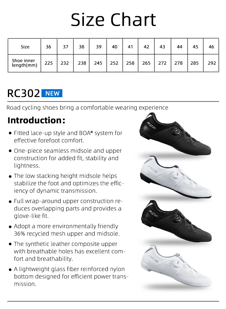 SHIMANO RC3 Road Bike Lock Shoes Shimano RC302 Lock Shoes BOA system Bicycle Riding Lock Shoes