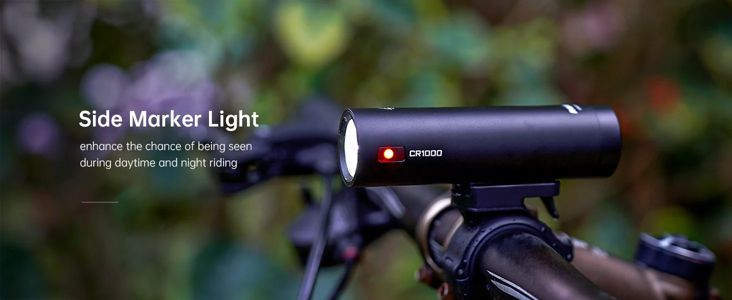 RAVEMEN CR1000 Bike Head Light Rechargeable 4000mAH Remote Bicycle Front Lamp Anti-Glare T-Shaped With AUB01 Upside-down Mount
