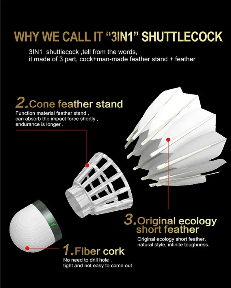 Kawasaki KING KONG 700/500 Badminton Shuttlecock Feather Special Technology Durable shuttle badminton K700 K500