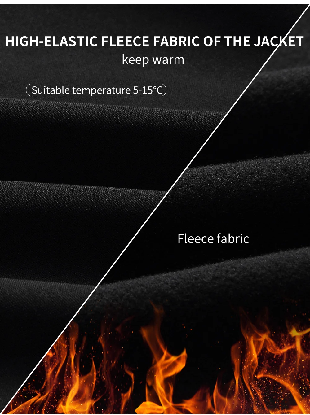 WOSAWE Men Cycling Jacket Autumn Winter Coats Thermal Fleece Windproof Bicycle Clothing Motorcycle Jackets with 2 way YKK Zipper