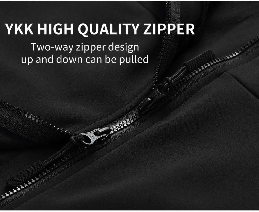 WOSAWE Men Cycling Jacket Autumn Winter Coats Thermal Fleece Windproof Bicycle Clothing Motorcycle Jackets with 2 way YKK Zipper