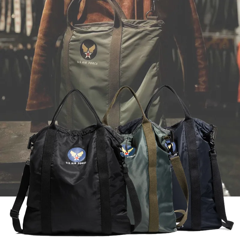 OKONKWO Pilot Nylon Helmet Pack Hand-held Crossbody Bag Motorcycle Hat Package Single Shoulder Bundle Outdoor Riding Skiing Gear
