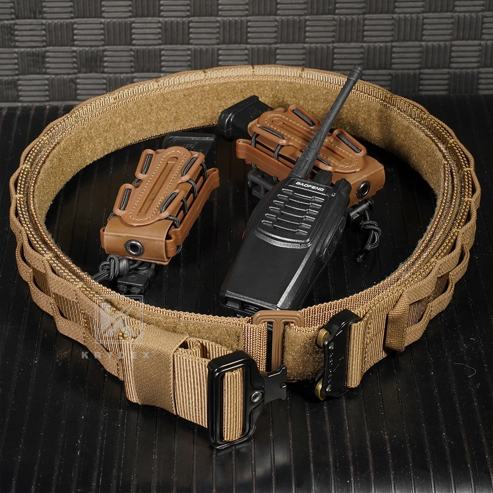 KRYDEX Tactical EDC Belt Hook & Loop Inner Belt 1.5" Nylon Duty Concealed Carry Base Belt Outdoor Men Waist Belt