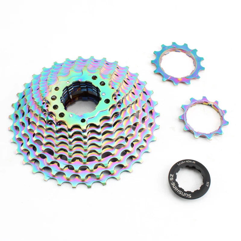 SUNSHINE ultralight Road flywheel 11 12 speed 11-28 32 34 36T colorful Hollow out bicycle cassette HG gear for Shimano