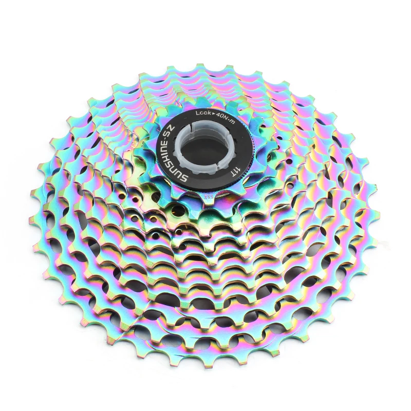 SUNSHINE ultralight Road flywheel 11 12 speed 11-28 32 34 36T colorful Hollow out bicycle cassette HG gear for Shimano