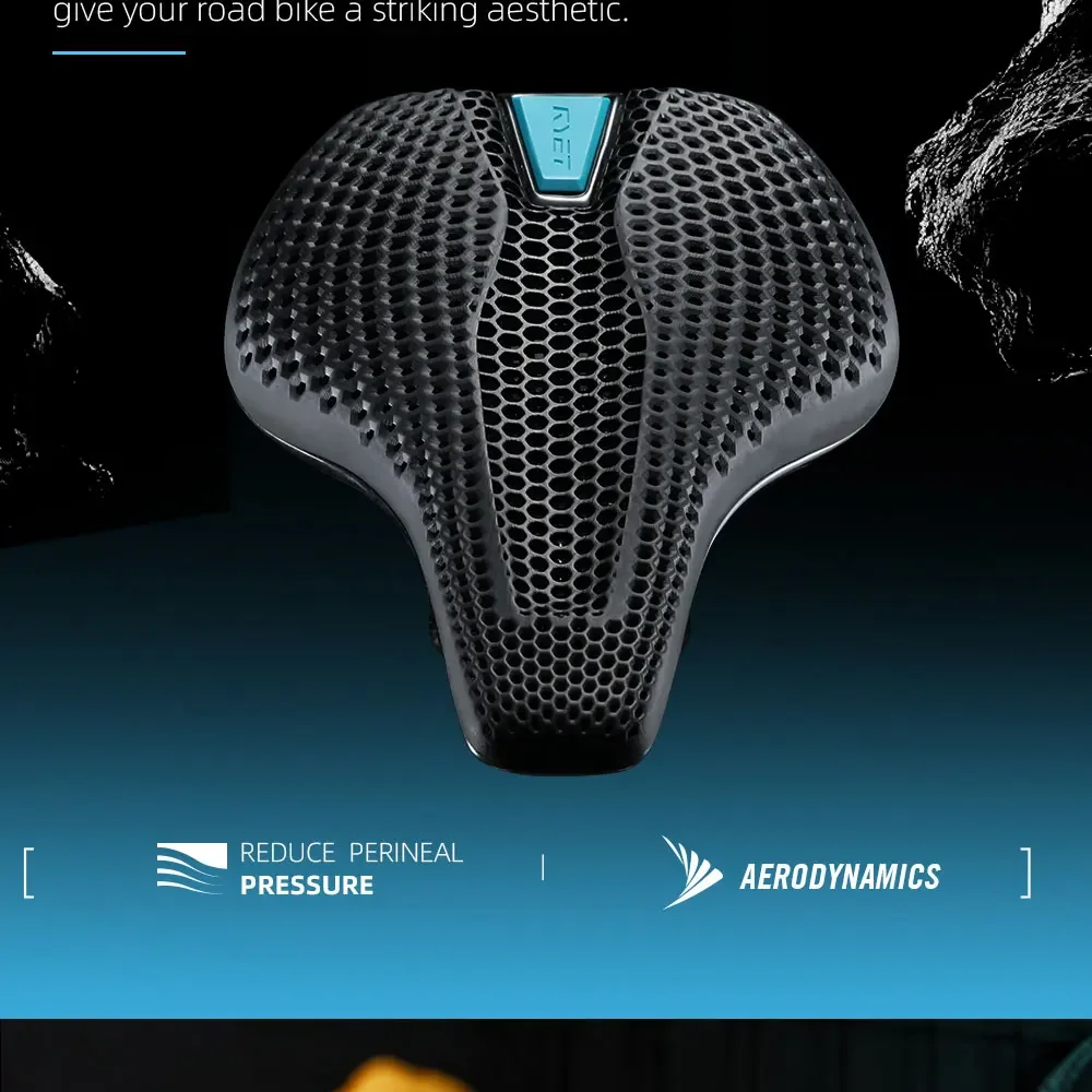 RYET Carbon Saddle MTB Gravel Road Bike 175g 3D Printed Seat 7x9mm Cycling Cushion 143/155MM For Racing Bicycle Seating Parts