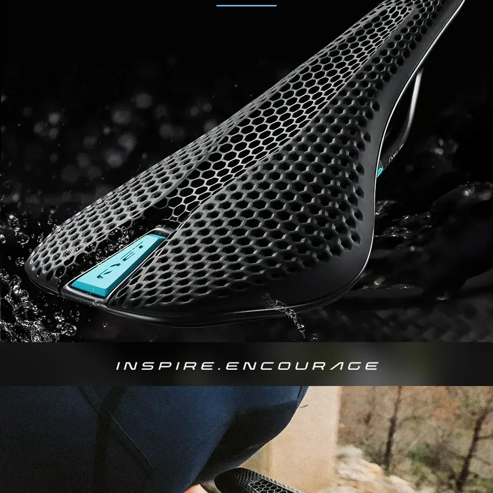 RYET Carbon Saddle MTB Gravel Road Bike 175g 3D Printed Seat 7x9mm Cycling Cushion 143/155MM For Racing Bicycle Seating Parts