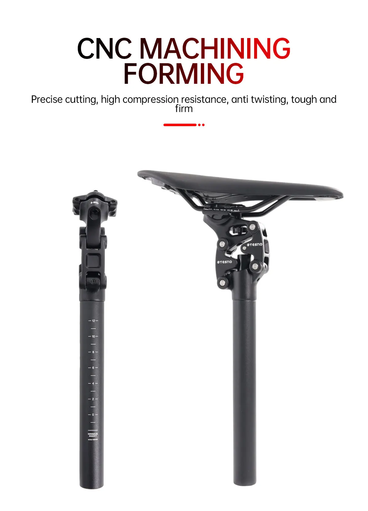 Aluminum Alloy Bike Seatpost Length 350mm Universal Bicycle Seat Post Compatible with 27.2mm/30.9mm/31.6mm Diameters for Mountai