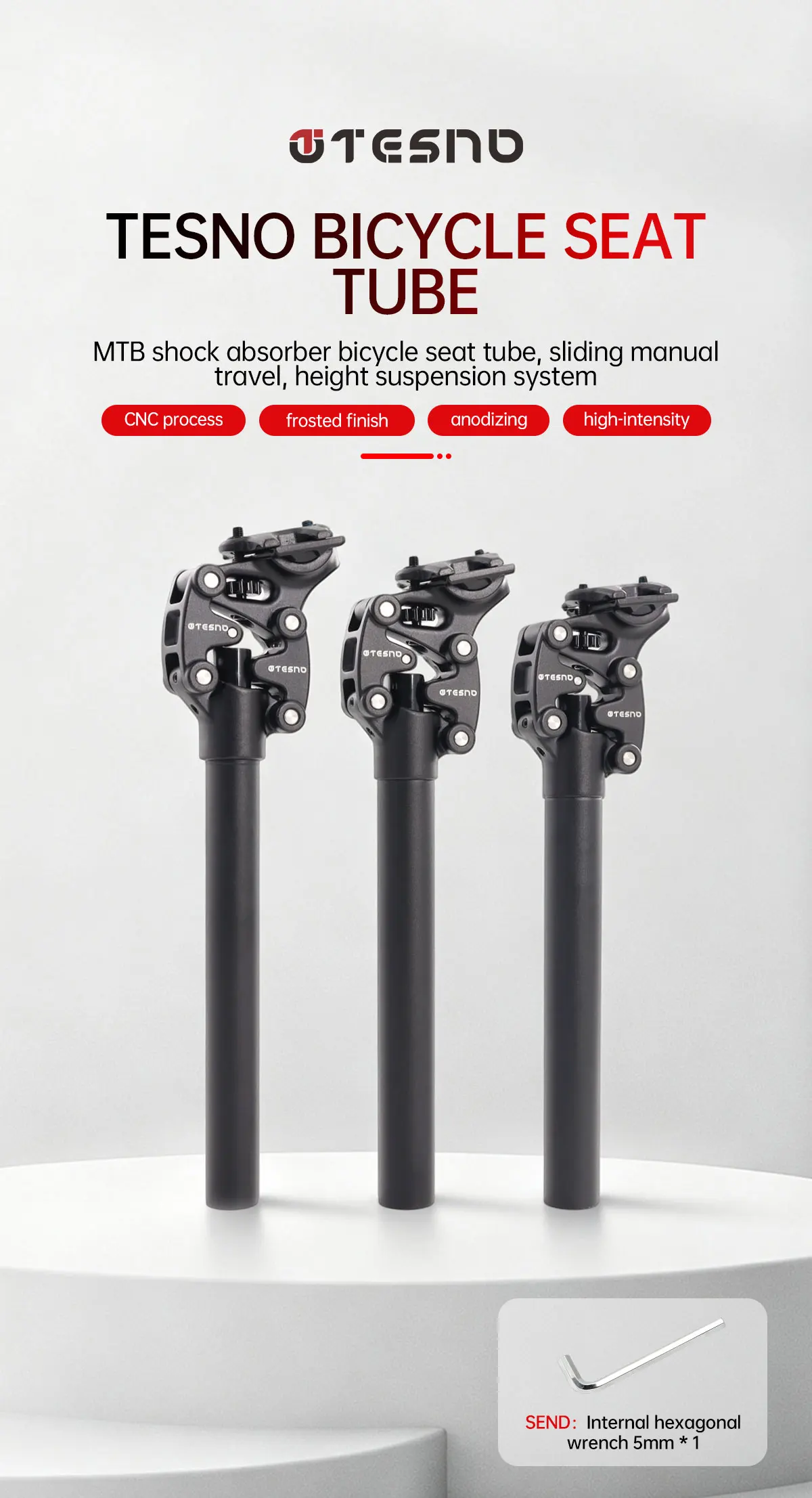 Aluminum Alloy Bike Seatpost Length 350mm Universal Bicycle Seat Post Compatible with 27.2mm/30.9mm/31.6mm Diameters for Mountai