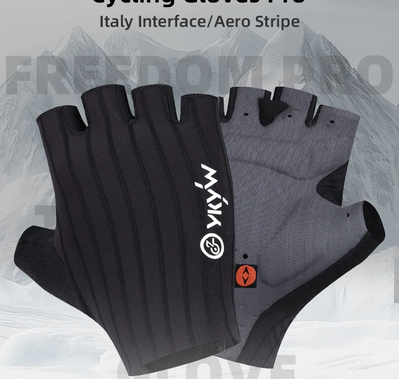 YKYWBIKE Cycling Gloves Summer Italy Interface hand Pad Shock-Absorbing Half Finger Bicycle Gloves Mountain Bike MTB Gloves