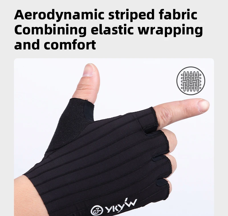 YKYWBIKE Cycling Gloves Summer Italy Interface hand Pad Shock-Absorbing Half Finger Bicycle Gloves Mountain Bike MTB Gloves