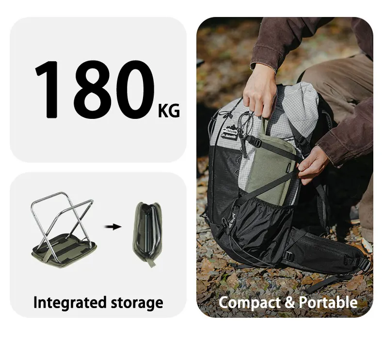 Naturehike Compact Folding Stool 7075 Aluminum Alloy Outdoor Portable Barbecue Fishing Collapsible Chair Camping Hiking Stool