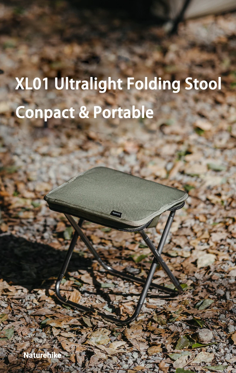 Naturehike Compact Folding Stool 7075 Aluminum Alloy Outdoor Portable Barbecue Fishing Collapsible Chair Camping Hiking Stool
